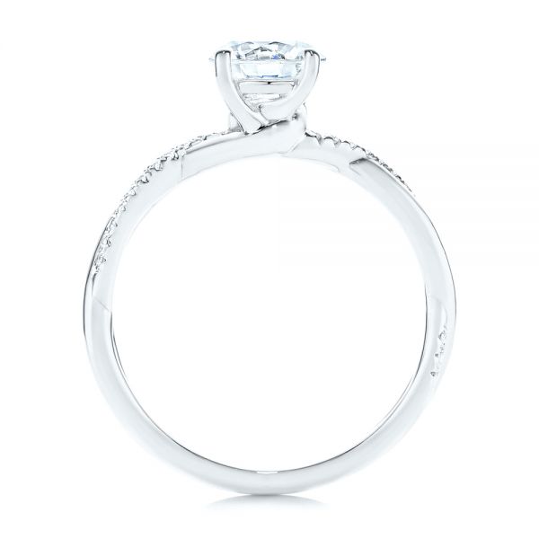 14k White Gold 14k White Gold Petite Twist Engagement Ring - Front View -  106730