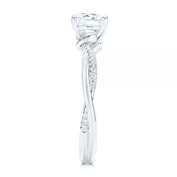 14k White Gold 14k White Gold Petite Twist Engagement Ring - Side View - 106730
