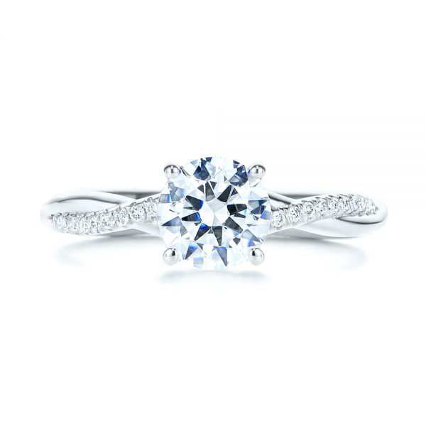 14k White Gold 14k White Gold Petite Twist Engagement Ring - Top View - 106730