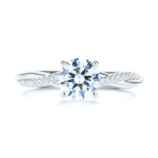  Platinum Platinum Petite Twist Engagement Ring - Top View -  106730