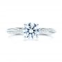 18k White Gold 18k White Gold Petite Twist Engagement Ring - Top View -  106730 - Thumbnail