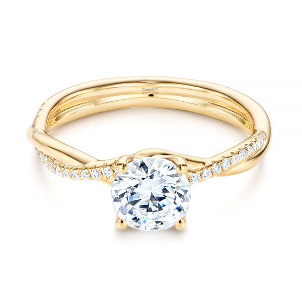 14k Yellow Gold 14k Yellow Gold Petite Twist Engagement Ring - Flat View - 106730
