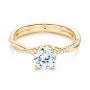 14k Yellow Gold 14k Yellow Gold Petite Twist Engagement Ring - Flat View -  106730 - Thumbnail