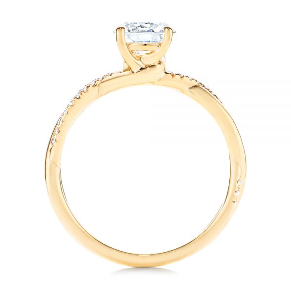 14k Yellow Gold 14k Yellow Gold Petite Twist Engagement Ring - Front View - 106730