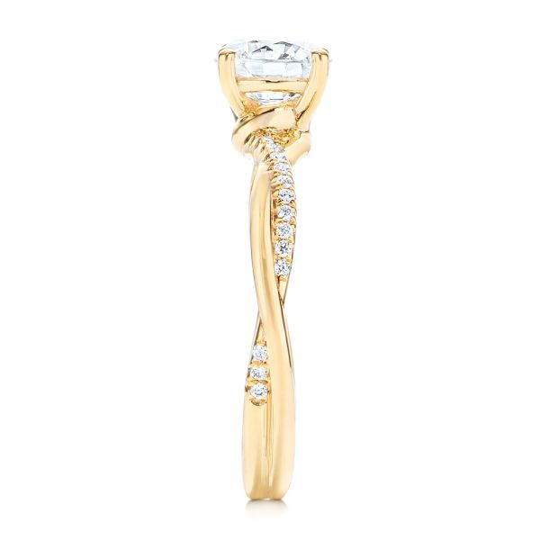18k Yellow Gold 18k Yellow Gold Petite Twist Engagement Ring - Side View -  106730