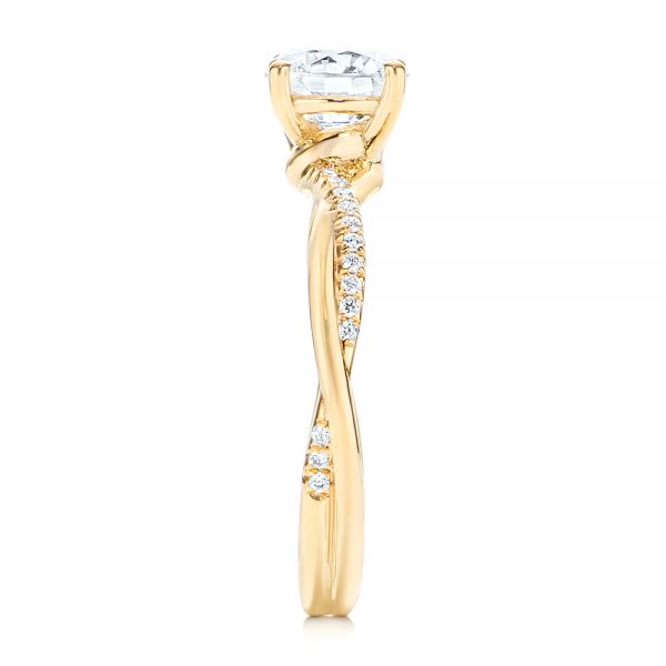 14k Yellow Gold 14k Yellow Gold Petite Twist Engagement Ring - Side View - 106730