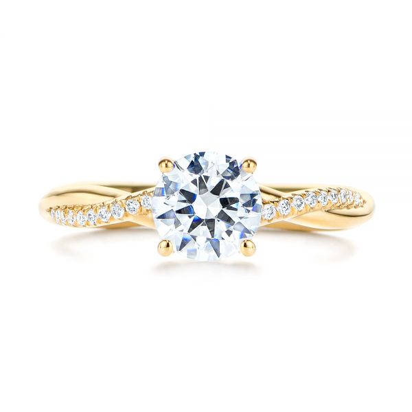 14k Yellow Gold 14k Yellow Gold Petite Twist Engagement Ring - Top View - 106730