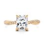 18k Rose Gold 18k Rose Gold Petite Twist Radiant Cut Engagement Ring - Top View -  107890 - Thumbnail