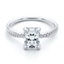 18k White Gold 18k White Gold Petite Twist Radiant Cut Engagement Ring - Flat View -  107890 - Thumbnail