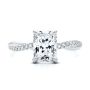 18k White Gold 18k White Gold Petite Twist Radiant Cut Engagement Ring - Top View -  107890 - Thumbnail