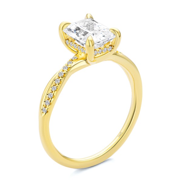 Petite Twist Radiant Cut Engagement Ring - Image