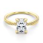 14k Yellow Gold Petite Twist Radiant Cut Engagement Ring - Flat View -  107890 - Thumbnail