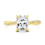 14k Yellow Gold Petite Twist Radiant Cut Engagement Ring - Top View -  107890 - Thumbnail