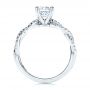  14K Gold Petite Twist Shank Diamond Engagement Ring - Front View -  106191 - Thumbnail