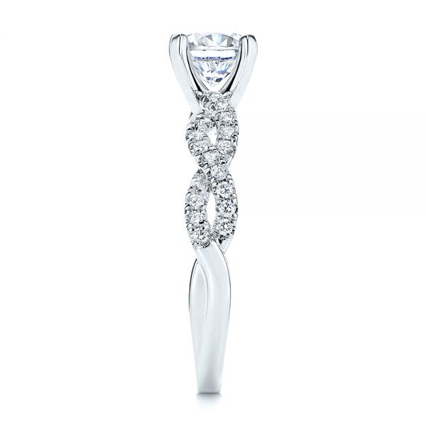  Platinum Platinum Petite Twist Shank Diamond Engagement Ring - Side View -  106191