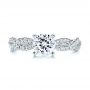  14K Gold Petite Twist Shank Diamond Engagement Ring - Top View -  106191 - Thumbnail