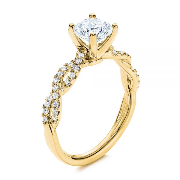 Petite Twist Shank Diamond Engagement Ring - Image