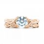 18k Rose Gold 18k Rose Gold Petite Twist Solitaire Engagement Ring - Top View -  102702 - Thumbnail