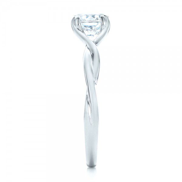 18k White Gold Petite Twist Solitaire Engagement Ring 102702 Seattle Bellevue Joseph Jewelry