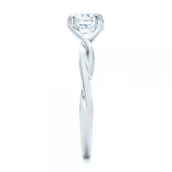  Platinum Platinum Petite Twist Solitaire Engagement Ring - Side View -  102702