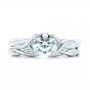 18k White Gold 18k White Gold Petite Twist Solitaire Engagement Ring - Top View -  102702 - Thumbnail