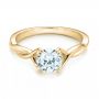 18k Yellow Gold 18k Yellow Gold Petite Twist Solitaire Engagement Ring - Flat View -  102702 - Thumbnail