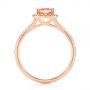 14k Rose Gold Pink Champagne Sapphire And Diamond Halo Engagement Ring - Front View -  104657 - Thumbnail