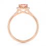 18k Rose Gold 18k Rose Gold Pink Champagne Sapphire And Diamond Halo Engagement Ring - Front View -  104657 - Thumbnail