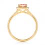 18k Yellow Gold 18k Yellow Gold Pink Champagne Sapphire And Diamond Halo Engagement Ring - Front View -  104657 - Thumbnail