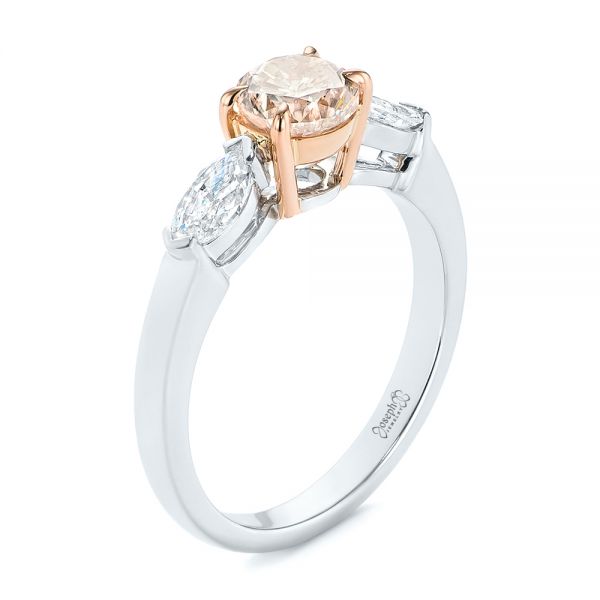 Pink Diamond Engagement Ring - Three-Quarter View -  104140