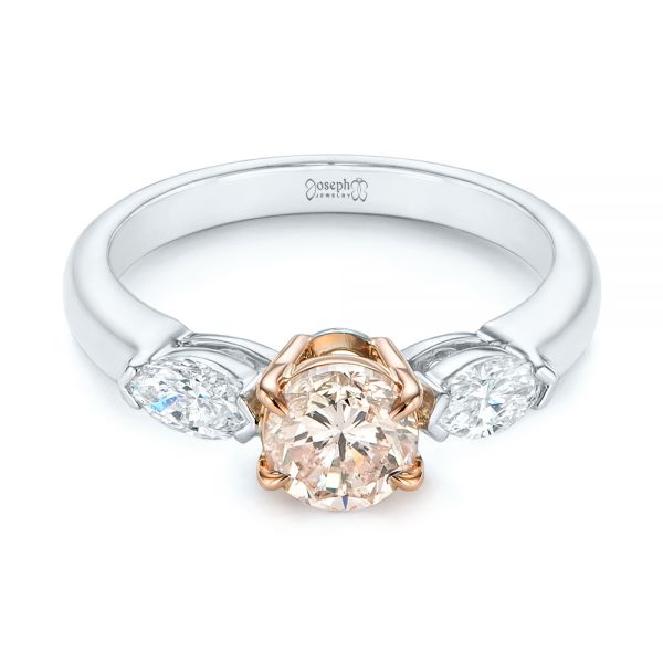 Pink Diamond Engagement Ring - Flat View - 104140