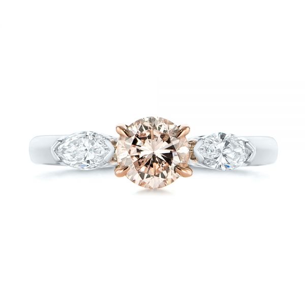 Pink Diamond Engagement Ring - Top View -  104140