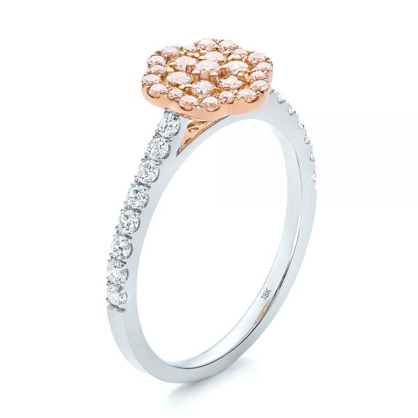 Pink Diamond Flower Engagement Ring - Image