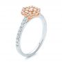 Pink Diamond Flower Engagement Ring - Three-Quarter View -  101952 - Thumbnail