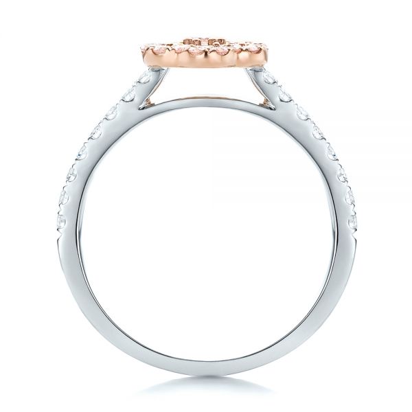 Pink Diamond Flower Engagement Ring - Front View - 101952