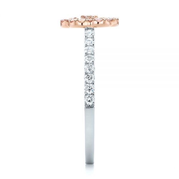 Pink Diamond Flower Engagement Ring - Side View - 101952
