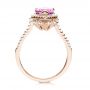 18k Rose Gold And Platinum 18k Rose Gold And Platinum Pink Sapphire And Diamond Two-tone Engagement Ring - Front View -  205 - Thumbnail