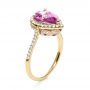 18k Yellow Gold And 18K Gold 18k Yellow Gold And 18K Gold Pink Sapphire And Diamond Two-tone Engagement Ring - Three-Quarter View -  205 - Thumbnail