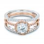Pink And White Diamond Bridal Set - Flat View -  101956 - Thumbnail