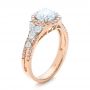 Pink And White Diamond Halo Engagement Ring - Three-Quarter View -  101953 - Thumbnail