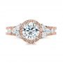 Pink And White Diamond Halo Engagement Ring - Top View -  101953 - Thumbnail