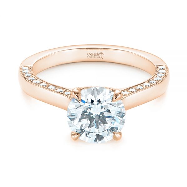 14k Rose Gold 14k Rose Gold Peekaboo Diamond Engagement Ring - Flat View - 104882