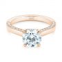 14k Rose Gold 14k Rose Gold Peekaboo Diamond Engagement Ring - Flat View -  104882 - Thumbnail