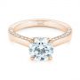 14k Rose Gold 14k Rose Gold Peekaboo Diamond Engagement Ring - Flat View -  104882 - Thumbnail