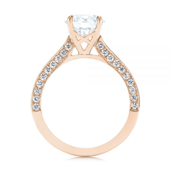 18k Rose Gold 18k Rose Gold Peekaboo Diamond Engagement Ring - Front View -  104882