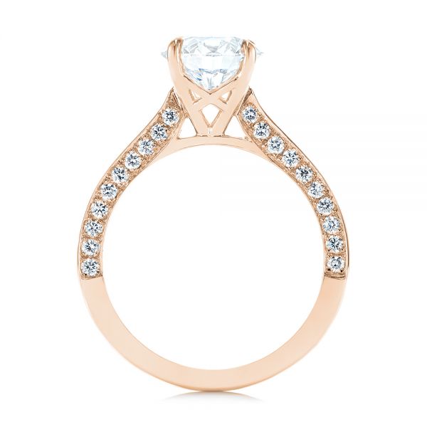 14k Rose Gold 14k Rose Gold Peekaboo Diamond Engagement Ring - Front View - 104882