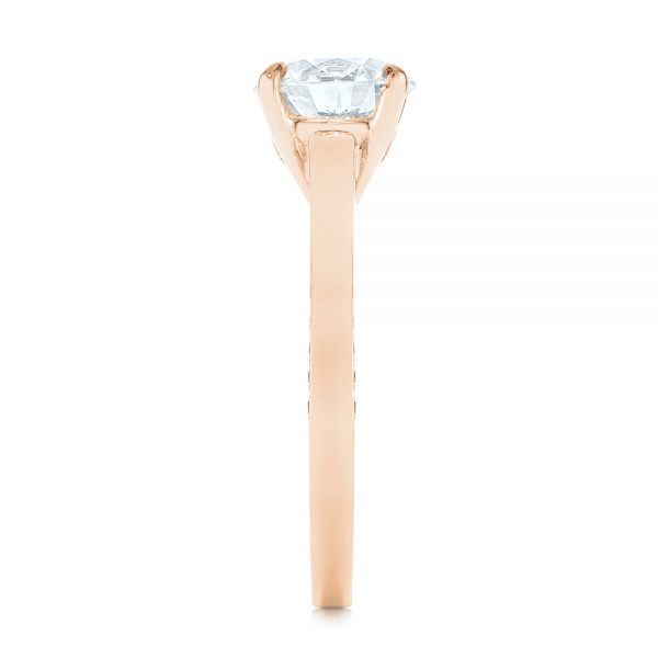 18k Rose Gold 18k Rose Gold Peekaboo Diamond Engagement Ring - Side View -  104882