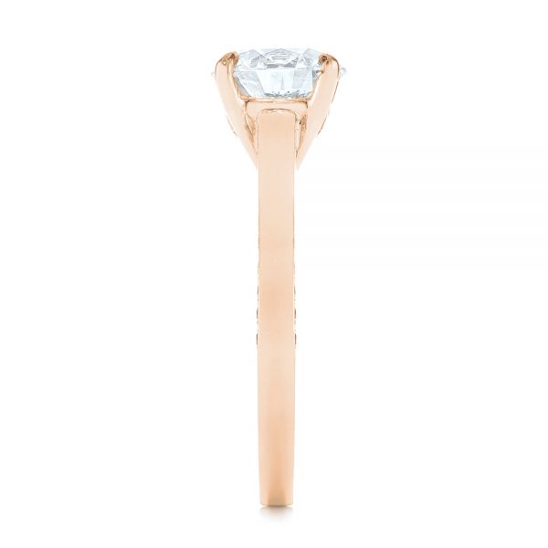 14k Rose Gold 14k Rose Gold Peekaboo Diamond Engagement Ring - Side View - 104882