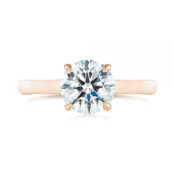 18k Rose Gold 18k Rose Gold Peekaboo Diamond Engagement Ring - Top View -  104882
