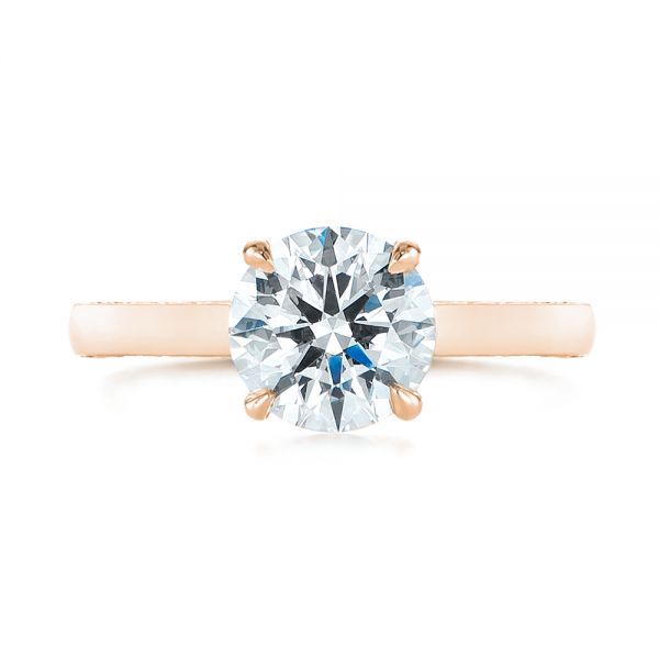 14k Rose Gold 14k Rose Gold Peekaboo Diamond Engagement Ring - Top View - 104882
